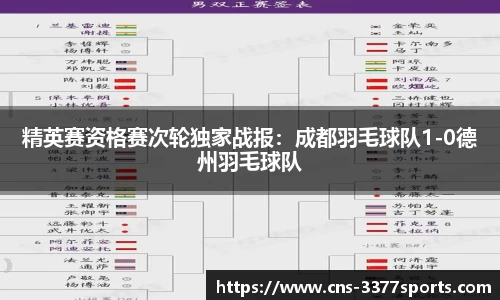 精英赛资格赛次轮独家战报：成都羽毛球队1-0德州羽毛球队